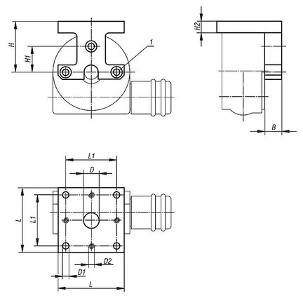 Kąt Obrotu aluminium (21162-25) - Norelem
