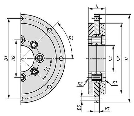 Łożysko Ślizgowe Do Stołu Obrotowego aluminium (21245-1108020) - Norelem