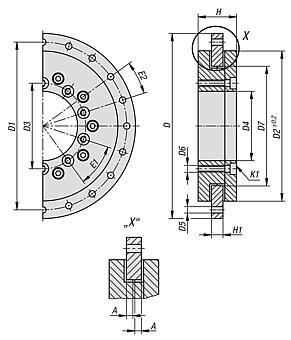 Łożysko Ślizgowe Do Stołu Obrotowego aluminium (21245-01-1110030) - Norelem