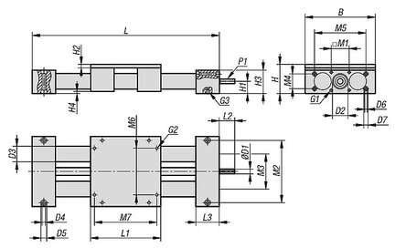 Jednostka Liniowa z lozyskiem kulkowym aluminium (21250-01-140X800) - Norelem