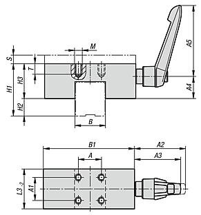 Element Zaciskowy do szyn prowadzących stal (21427-45) - Norelem