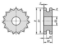 Kolko Zebate 2-gniazdowy stal z połyskiem (22265-31001702012) - Norelem
