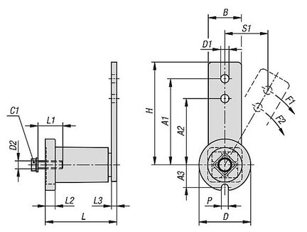 Element Mocujący stal lakierowane (22281-10-2) - Norelem