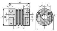 Sprzęgło Mieszkowe z odpinaną piastą zaciskową aluminium (23003-08-0200380610) - Norelem