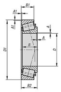 Łożysko jednorzędowy stal łożyskowa (23825-105011027) - Norelem