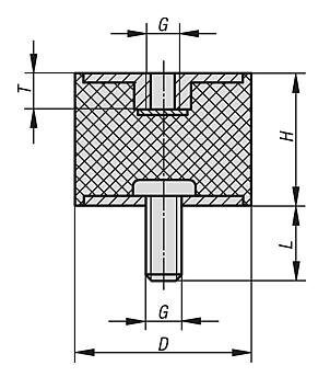 Amortyzator Gumowy typ b stal (26102-01001055) - Norelem