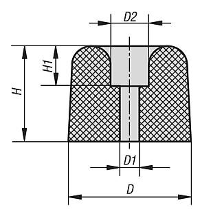 Amortyzator Gumowy typ tp elastomer - Kauczuk naturalny (26108-02601560) - Norelem