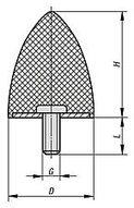 Amortyzator Gumowy paraboliczny stal (26110-05006755) - Norelem