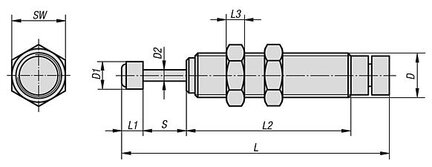 Absorber nastawny stal (26300-2015016) - Norelem
