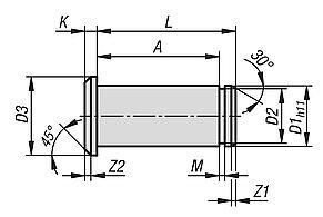 Kołek z rowkiem stal (27621-01-005105) - Norelem