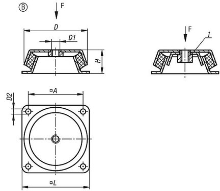Stopka Antywibracyjna 683 stal (27760-150060) - Norelem