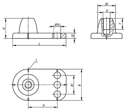 Stopka aluminium (27833-161) - Norelem