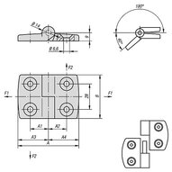 Zawias wyczepiany aluminium powlekany proszkowo (27870-1352020) - Norelem