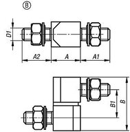 Zawias z nakretka mocujaca stal ocynkowany (27890-10814165) - Norelem