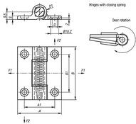 Zawias Sprezynujacy sprezyna zamykajaca aluminium czarny anodowany (27907-556711) - Norelem
