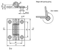 Zawias Sprezynujacy sprezyna otwierająca aluminium czarny anodowany (27908-556701) - Norelem