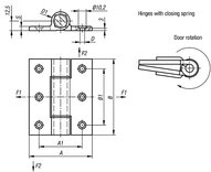 Zawias Sprezynujacy sprezyna zamykajaca aluminium czarny anodowany (27909-8210011) - Norelem