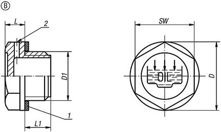 Korek Gwintowany z odpowietrzeniem termoplast czarny (28028-251114) - Norelem