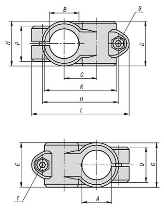 Złączka Zaciskowa krzyzowy aluminium z bębnowaniem (29000-5D2D2) - Norelem
