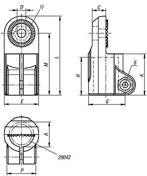 Złączka Zaciskowa element przegubowy aluminium (29026-512) - Norelem