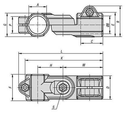 Złączka Zaciskowa do rur okrągłych aluminium z bębnowaniem (29032-5D2) - Norelem