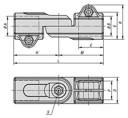 Złączka Zaciskowa element przegubowy aluminium z bębnowaniem (29034-514) - Norelem