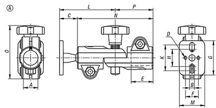 Złączka Zaciskowa element przegubowy aluminium z bębnowaniem (29034-5181) - Norelem