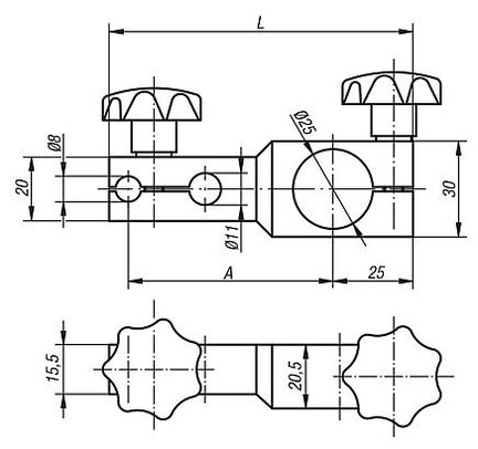 Wspornik Do Czujników Zegarowych aluminium (31140-065) - Norelem