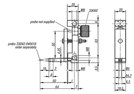 Czujnik Zegarowy 90 aluminium (33078-050) - Norelem