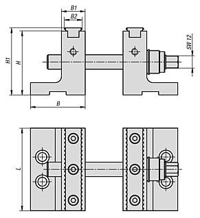 Nasadzana Szczęka Regulowana do obrobki 5-osiowej stal hartowane (41106-0801) - Norelem