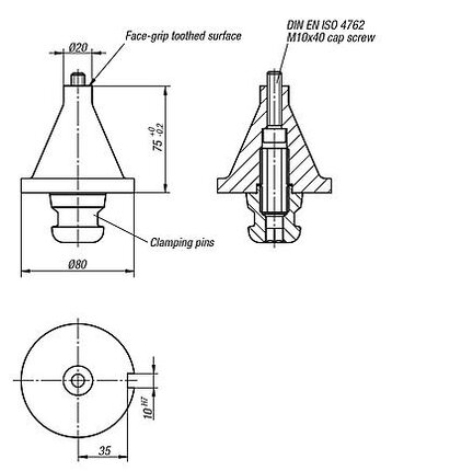 5-Osiowy Adapter UNILOCK stal narzędziowa, nierdzewna hartowane i szlifowane (42205-2007510) - Norelem