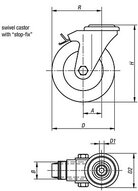 Zestaw kołowy z systemem regulacji stop-fix termoplast (95010-11075252) - Norelem