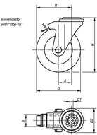 Zestaw kołowy z systemem regulacji stop-fix guma (95010-100252) - Norelem