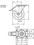 Zestaw kołowy z systemem regulacji stop-fix guma (95025-102000502) - Norelem