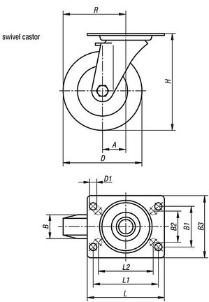 Zestaw kołowy bez systemu regulacji termoplast (95046-11100035) - Norelem