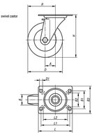 Zestaw kołowy bez systemu regulacji termoplast (95046-11100035) - Norelem