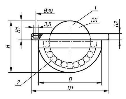 Kulowy Element Transportowy stal ocynkowany (95158-122) - Norelem