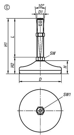Stopka z sześciokątem wewnętrznym stal (27790-3108016X100) - Norelem