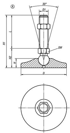 Stopka Wahliwa stal (27792-005010X75) - Norelem