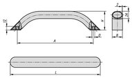 Uchwyt Ruruwy owalny aluminium naturalny anodowany (06938-02-500083) - Norelem