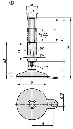 Stopka dla obszarow sterylnych stal nierdzewna (27791-05-206012X140) - Norelem