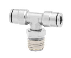 Złącze wciskane Pneufit 12, obrotowy trójnik środkowy męski, 3/8", 3/8" NPTF (124670638) - Norgren