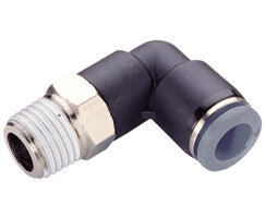 Złączka wtykowa Pneufit C, adapter, kolanko obrotowe 90°, 5/32”, 10-32 UNF (C24470210) - Norgren