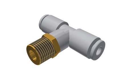 Trójnik wtykowy T z gwintem zewnętrznym T04-01S-10 (E18601497), 10 szt. (0214687) - Piab