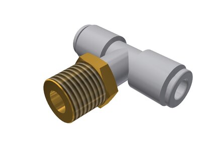 Trójnik wtykowy T z gwintem zewnętrznym T06-02S-10 (E18601492), 10 szt. (0214692) - Piab