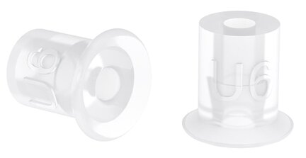 Przyssawka płaska U6, Silikon SIL 50°, FDA, M5 zew., bez filtra (S.U6SF50.MM5M.00) (9909633) - Piab