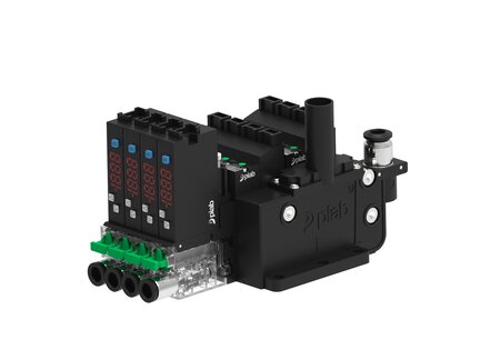 Eżektor COMPACT10E, dod. poziom podc., wyświetlacz, 4 kanały, (C10E.X.BB.6.4.6.EP.CC) (9955994) - Piab
