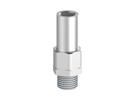 Element montażowy FSCM, bez sys. mont., drążek 18 mm, L=45 mm, gwint dolny NPT 3/8" zew., gwint górny NPSF 1/4" wew. dla odł. drążka (FSCM.X.18.45.NT38M.G14FDR) (9954463) - Piab