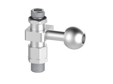 Element montażowy FSCM, złącze kulowe, drążek 18 mm, L=45 mm, gwint dolny NPT 3/8" zew., gwint górny G3/8" zew. (FSCM.I.18.45.NT38M.G38M) (9949553) - Piab