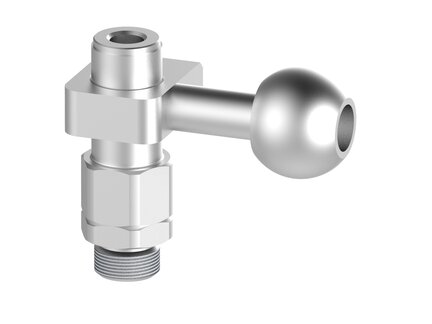 Element montażowy FSCM, złącze kulowe, drążek 18 mm, L=45 mm, gwint dolny G3/8" zew., gwint górny NPSF 1/8" wew. dla odł. drążka (FSCM.I.18.45.G38M.NS18FDR) (9940306) - Piab